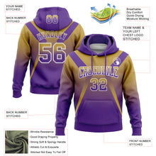 Charger l&#39;image dans la galerie, Custom Stitched Old Gold Purple-White Fade Fashion Arrow Sports Pullover Sweatshirt Hoodie
