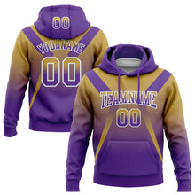 Charger l&#39;image dans la galerie, Custom Stitched Old Gold Purple-White Fade Fashion Arrow Sports Pullover Sweatshirt Hoodie
