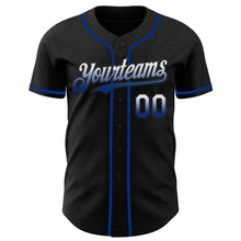 Laden Sie das Bild in den Galerie-Viewer, Custom Black White-Royal Authentic Fade Fashion Baseball Jersey
