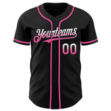 Laden Sie das Bild in den Galerie-Viewer, Custom Black White-Pink Authentic Fade Fashion Baseball Jersey
