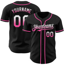 Laden Sie das Bild in den Galerie-Viewer, Custom Black White-Pink Authentic Fade Fashion Baseball Jersey
