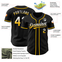 Laden Sie das Bild in den Galerie-Viewer, Custom Black White-Gold Authentic Fade Fashion Baseball Jersey
