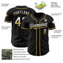 Laden Sie das Bild in den Galerie-Viewer, Custom Black White-Old Gold Authentic Fade Fashion Baseball Jersey
