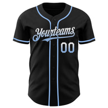Laden Sie das Bild in den Galerie-Viewer, Custom Black White-Light Blue Authentic Fade Fashion Baseball Jersey
