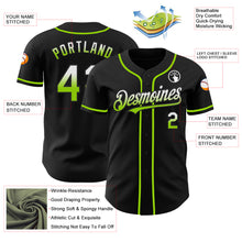 Laden Sie das Bild in den Galerie-Viewer, Custom Black White-Neon Green Authentic Fade Fashion Baseball Jersey

