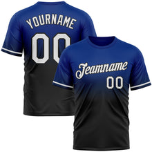 Load image into Gallery viewer, Custom Royal White-Black Fade Fashion Performance T-Shirt
