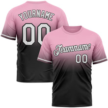 Загрузить изображение в средство просмотра галереи, Custom Light Pink White-Black Fade Fashion Performance T-Shirt
