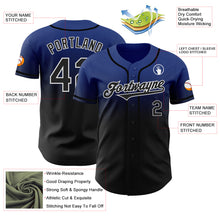 Load image into Gallery viewer, Custom Royal Black-White Authentic Fade Fashion Baseball Jersey
