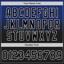 Load image into Gallery viewer, Custom Royal Black-White Authentic Fade Fashion Baseball Jersey
