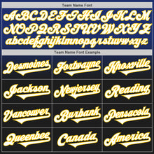 Load image into Gallery viewer, Custom Royal Black-Yellow Authentic Fade Fashion Baseball Jersey
