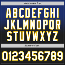 Load image into Gallery viewer, Custom Royal Black-Yellow Authentic Fade Fashion Baseball Jersey
