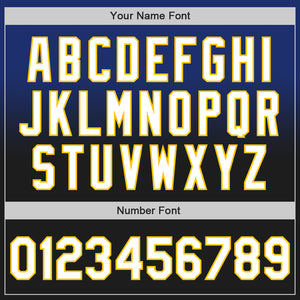 Custom Royal Black-Yellow Authentic Fade Fashion Baseball Jersey