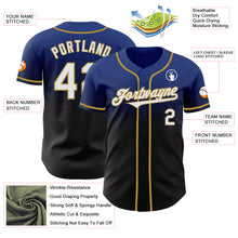 Load image into Gallery viewer, Custom Royal Black-Old Gold Authentic Fade Fashion Baseball Jersey

