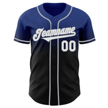 Load image into Gallery viewer, Custom Royal Black-Gray Authentic Fade Fashion Baseball Jersey
