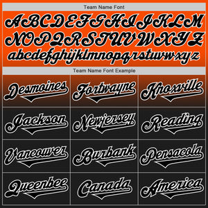 Custom Orange Black-White Authentic Fade Fashion Baseball Jersey