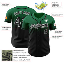 Load image into Gallery viewer, Custom Kelly Green Black-White Authentic Fade Fashion Baseball Jersey
