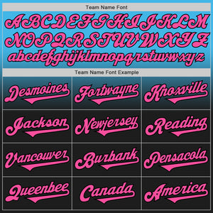 Custom Sky Blue Pink-Black Authentic Fade Fashion Baseball Jersey