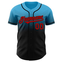 Laden Sie das Bild in den Galerie-Viewer, Custom Sky Blue Red-Black Authentic Fade Fashion Baseball Jersey
