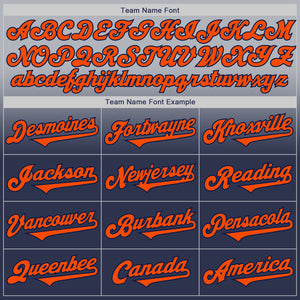 Custom Gray Orange-Navy Authentic Fade Fashion Baseball Jersey