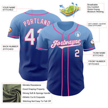 Load image into Gallery viewer, Custom Light Blue White Royal-Pink Authentic Fade Fashion Baseball Jersey

