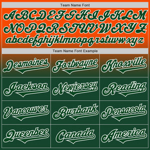 Custom Orange Green-White Authentic Fade Fashion Baseball Jersey