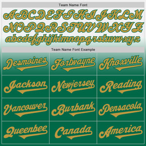 Custom White Old Gold-Kelly Green Authentic Fade Fashion Baseball Jersey