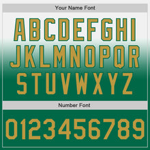 Load image into Gallery viewer, Custom White Old Gold-Kelly Green Authentic Fade Fashion Baseball Jersey
