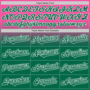 Custom Pink Kelly Green-White Authentic Fade Fashion Baseball Jersey