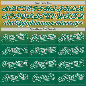 Custom Old Gold Kelly Green-White Authentic Fade Fashion Baseball Jersey