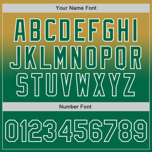 Custom Old Gold Kelly Green-White Authentic Fade Fashion Baseball Jersey