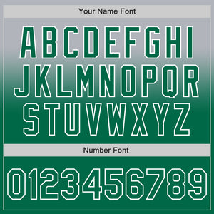 Custom Gray Kelly Green-White Authentic Fade Fashion Baseball Jersey