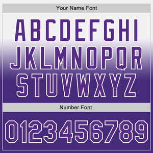 Custom White Purple Authentic Fade Fashion Baseball Jersey