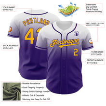 Charger l&#39;image dans la galerie, Custom White Gold-Purple Authentic Fade Fashion Baseball Jersey

