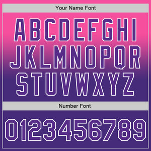 Custom Pink Purple-White Authentic Fade Fashion Baseball Jersey