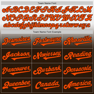 Custom White Orange-Brown Authentic Fade Fashion Baseball Jersey