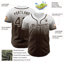 Load image into Gallery viewer, Custom White Brown Authentic Fade Fashion Baseball Jersey
