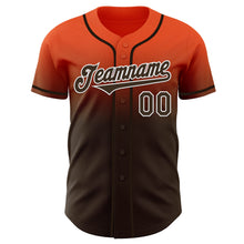 Charger l&#39;image dans la galerie, Custom Orange Brown-White Authentic Fade Fashion Baseball Jersey
