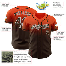Charger l&#39;image dans la galerie, Custom Orange Brown-White Authentic Fade Fashion Baseball Jersey
