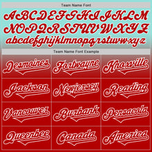 Load image into Gallery viewer, Custom Ice Blue Red-White Authentic Fade Fashion Baseball Jersey
