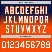 Load image into Gallery viewer, Custom Navy White-Orange Authentic Fade Fashion Baseball Jersey
