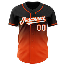 Load image into Gallery viewer, Custom Black White-Orange Authentic Fade Fashion Baseball Jersey
