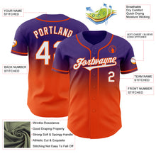 Load image into Gallery viewer, Custom Purple White-Orange Authentic Fade Fashion Baseball Jersey

