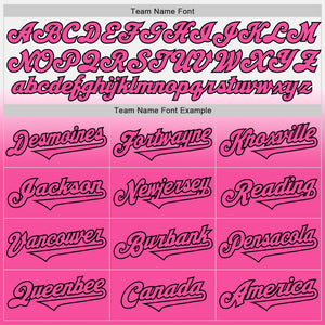 Custom White Pink-Black Authentic Fade Fashion Baseball Jersey
