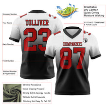 Load image into Gallery viewer, Custom White Red-Black Authentic Fade Fashion Football Jersey

