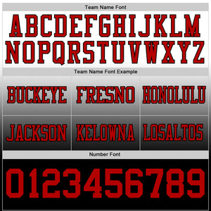 Custom White Red-Black Authentic Fade Fashion Football Jersey
