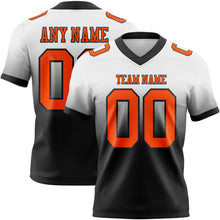 Load image into Gallery viewer, Custom White Orange-Black Mesh Authentic Fade Fashion Football Jersey
