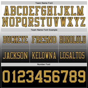 Custom White Old Gold-Black Mesh Authentic Fade Fashion Football Jersey