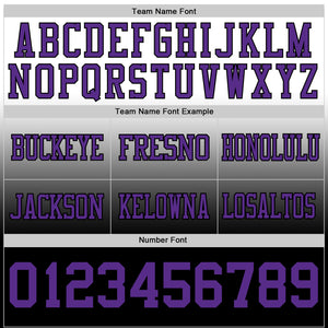 Custom White Purple-Black Authentic Fade Fashion Football Jersey
