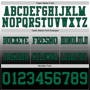 Custom White Kelly Green-Black Authentic Fade Fashion Football Jersey