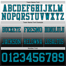 Load image into Gallery viewer, Custom White Teal-Black Authentic Fade Fashion Football Jersey
